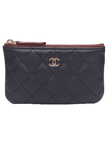 Chanel Chanel Classic Small Zipped Pouch lambskin gold tone metal pouch (view 1)