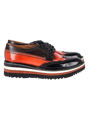 Prada Prada Flatform Derby Brogue Lace Up in Black Leather (view 1)