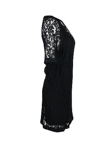 Maje Maje Lace with Slip Dress in Black Viscose (view 2)