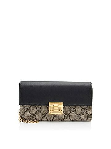 Gucci Gucci GG Supreme Calfskin Padlock Chain Wallet (view 1)