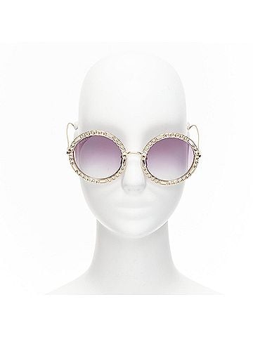 Gucci Gucci Chain Rim Ombre Lens Round Oversized Sunnies (view 1)