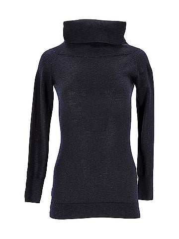 Iris & Ink Iris & Ink Turtleneck Sweater in Navy Blue Wool (view 1)