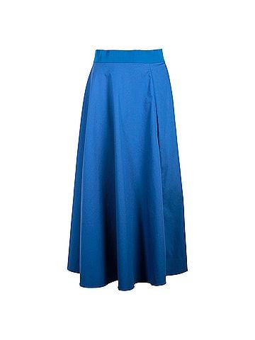 Sportmax Sportmax Midi Circle Skirt in Blue Cotton (view 1)