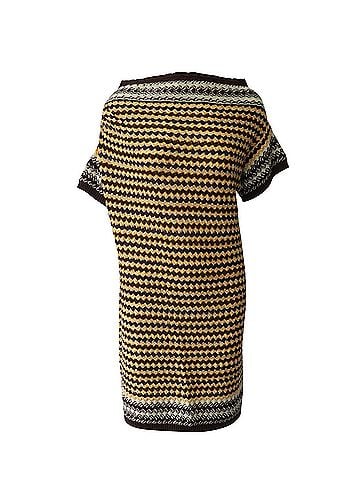 Missoni Missoni Patterned Knit Off Shoulder Dress in Multicolor Wool  (view 1)