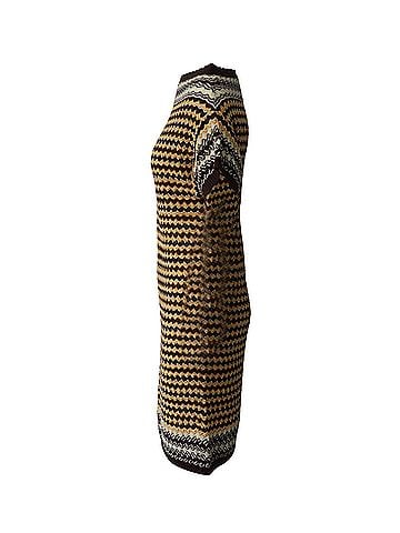 Missoni Missoni Patterned Knit Off Shoulder Dress in Multicolor Wool  (view 2)