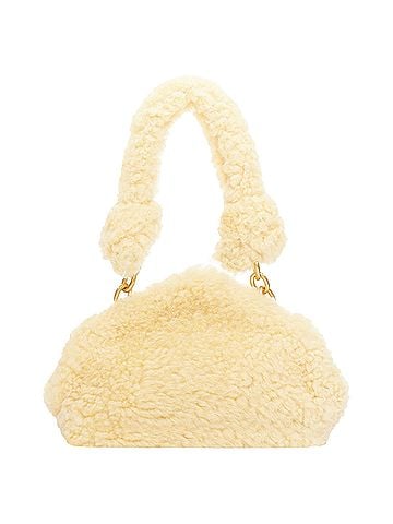 Bottega Veneta Bottega Veneta Sherpa Teddy G yellow shearling chain underarm shoulder bag (view 1)