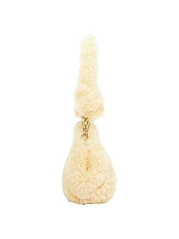 Bottega Veneta Bottega Veneta Sherpa Teddy G yellow shearling chain underarm shoulder bag (view 2)
