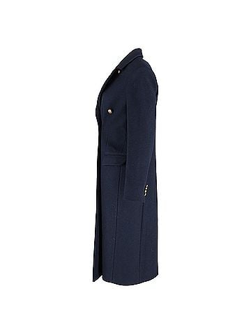 Joseph Joseph Double-Breasted Coat in Navy Blue Wool (view 2)