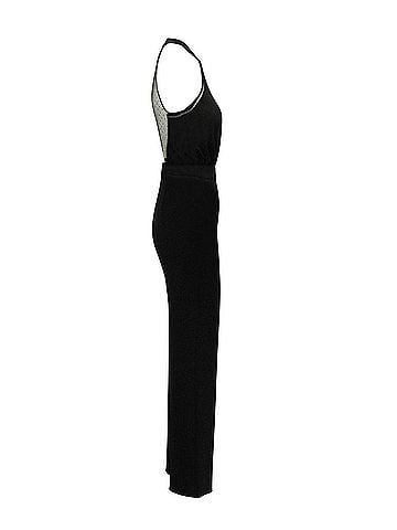 BA&SH Ba&sh Saudry Open-Back Jumpsuit in Black Polyester (view 2)