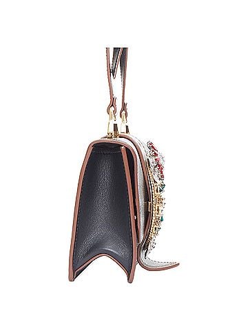 Miu Miu Miu Miu Lady Leather Colorful Rhinestone Buckle Flap Crossbody Bag (view 2)