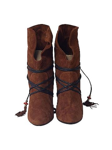 Aquazzura Aquazzura Moonshine Boots with Tie in Brown Suede (view 2)