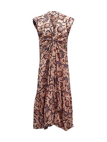 A.L.C. ALC Alexandria Cut Out Maxi Dress in Pink Cotton (view 1)
