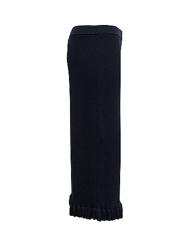 Michael Kors Michael Kors Ruffle Hem Midi Skirt in Navy Blue Viscose (view 2)