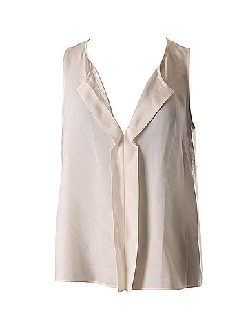 Alice + Olivia Alice & Olivia Lace Panel Sleeveless Top in Cream Silk (view 1)