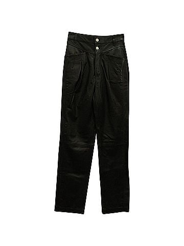 IRO Iro Heim Pleated Straight Leg Pants in Black Leather  (view 1)