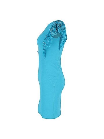 Emilio Pucci Emilio Pucci Flutter Sleeve Dress in Turquoise Polyester (view 2)
