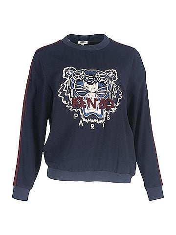 Kenzo Kenzo Tiger Motif Embroidered Sweatshirt in Navy Blue Cotton  (view 1)