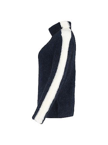 Ganni  Ganni Knitted Turtleneck Sweater in Navy Blue Wool (view 2)