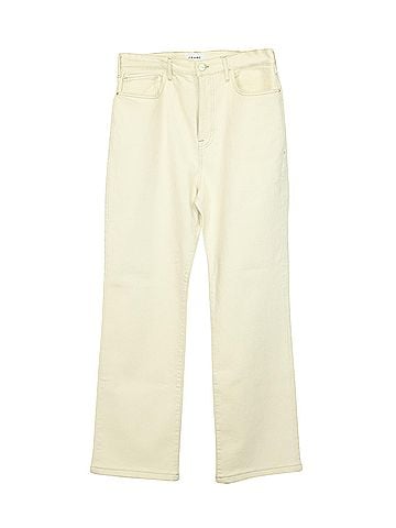 FRAME Frame Le Jane Boyfriend Jeans in White Cotton Denim (view 1)