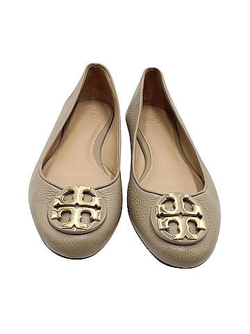 Tory Burch Tory Burch Reva Flats in Grey Leather (view 2)