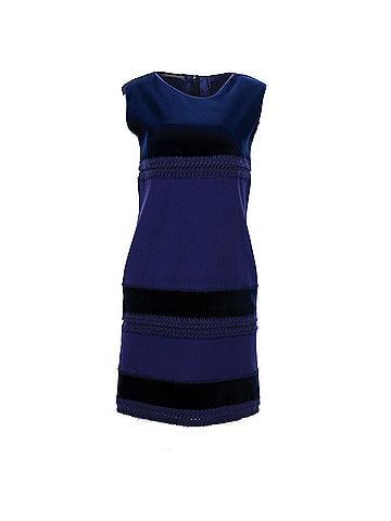 Alberta Ferretti Alberta Ferretti Colorblock Sleeveless Sheath Dress in Blue Wool (view 1)