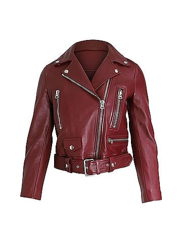 Acne Acne Studios Biker Jacket in Red Leather (view 1)