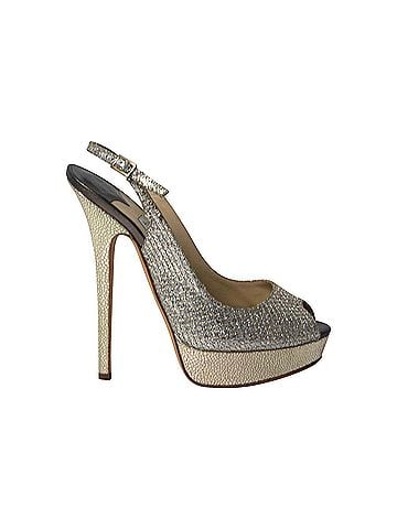 Jimmy Choo Jimmy Choo Vita Glitter Pumps in Champagne Leather (view 2)