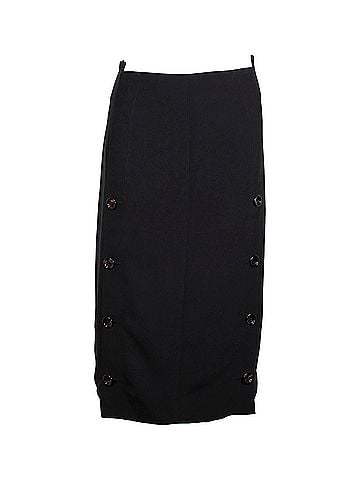 Joseph Joseph Buttoned Midi Skirt in Black Wool (view 1)