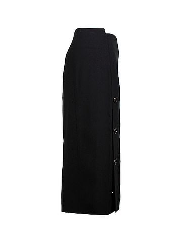 Joseph Joseph Buttoned Midi Skirt in Black Wool (view 2)