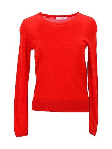 HUGO BOSS Boss Merino Super Fine Sweater in Red Wool (view 1)