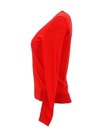 HUGO BOSS Boss Merino Super Fine Sweater in Red Wool (view 2)