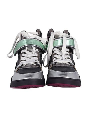 Isabel Marant Isabel Marant Bresse Metallic Colorblock High-Top Sneakers in Multicolor Leather (view 2)