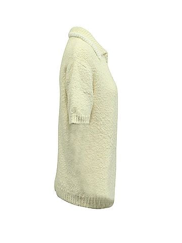 Acne Acne Studios Knitted Polo Shirt in Cream Cotton (view 2)