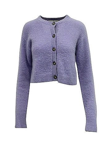 Acne Acne Studios Cropped Cardigan in Light Purple Nylon (view 1)