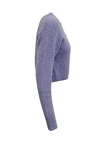 Acne Acne Studios Cropped Cardigan in Light Purple Nylon (view 2)