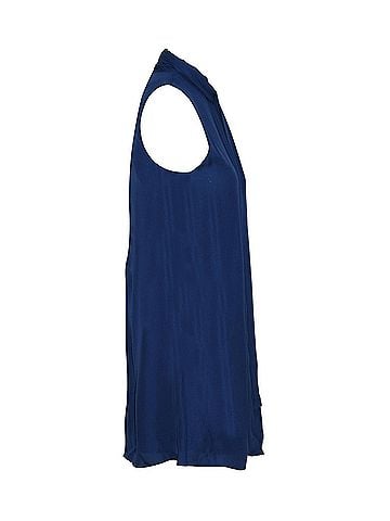 Alice + Olivia Alice + Olivia Cassidy Tie Neck Mini Dress in Blue Silk (view 2)