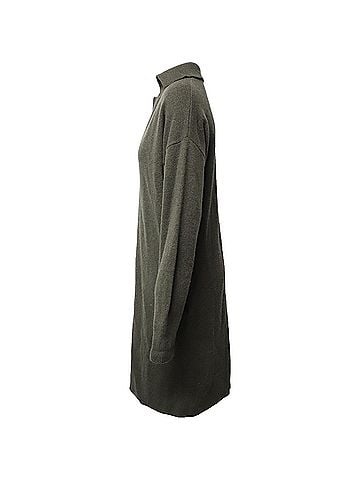 Joseph Joseph Oversized Knit Dress in Dark Green Wool (view 2)