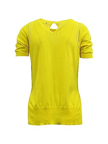 ROCHAS Rochas Knitted T-shirt in Yellow Cotton (view 2)