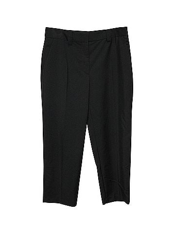 Acne Acne Studios Straight Leg Cropped Trousers in Black Wool Blend (view 1)