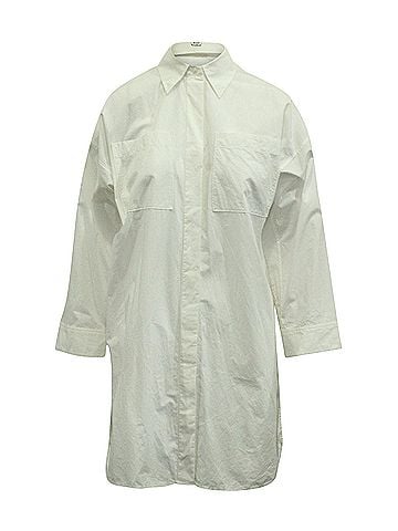 Acne Acne Studios Oversized Shirt Dress in White Cotton (view 1)