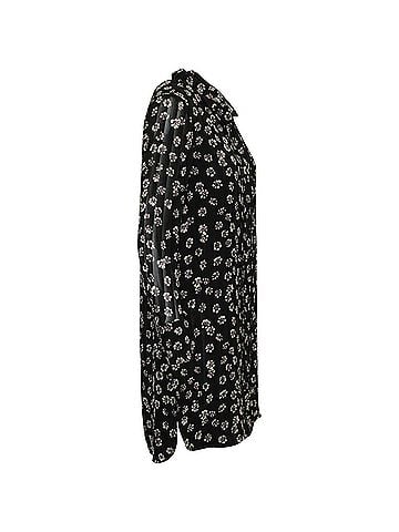 Tory Burch Tory Burch Avery Floral Shirt Dress in Black Silk (view 2)