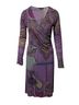 ETRO 100% Wool Purple Etro Paisley Print Wrap Dress in Purple Wool Size 10 - photo 1