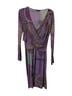ETRO 100% Wool Purple Etro Paisley Print Wrap Dress in Purple Wool Size 10 - photo 3