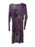 ETRO 100% Wool Purple Etro Paisley Print Wrap Dress in Purple Wool Size 10 - photo 4