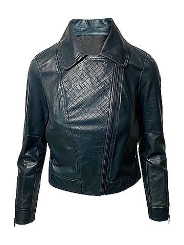 Chanel Chanel Motor Jacket in Green Leather  (view 1)