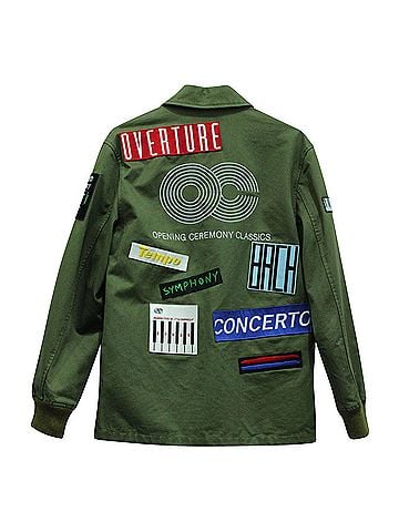 Opening Ceremony Opening Ceremony Symphony Patch Coach Jacket in Green Cotton (view 2)