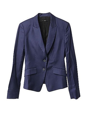 HUGO BOSS Hugo Boss Single Breasted Blazer in Blue Wool  (view 2)