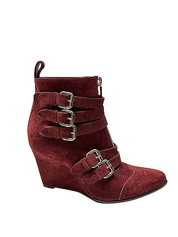Tabitha Simmons Tabitha Simmons Harley 80 Buckle Wedge Boots in Burgundy Suede (view 1)
