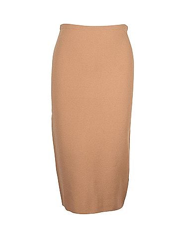 Diane von Furstenberg Diane Von Furstenberg Bi-Colour Knit Pencil Skirt in Tan Viscose (view 1)