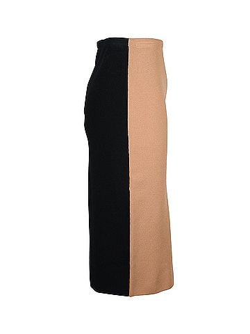 Diane von Furstenberg Diane Von Furstenberg Bi-Colour Knit Pencil Skirt in Tan Viscose (view 2)